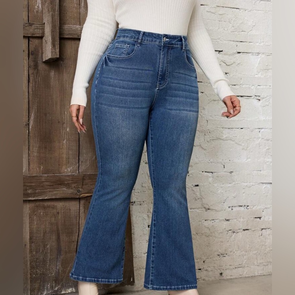 plus size flare Blue Denim Jeans